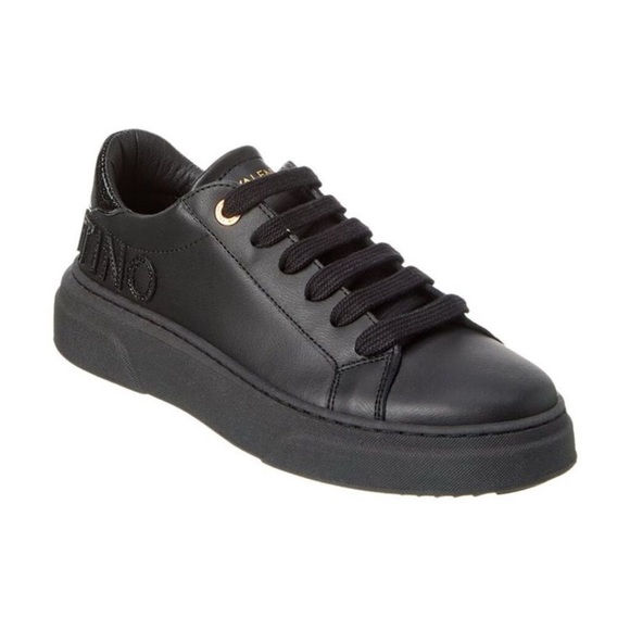 VALENTINO BY MARIO BLACK ALICE LEATHER SNEAKER SNEAKERS - Picture 1 of 7